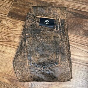 Ralph Lauren Purple Label Rustic Cow Leather Skinny Jeans
